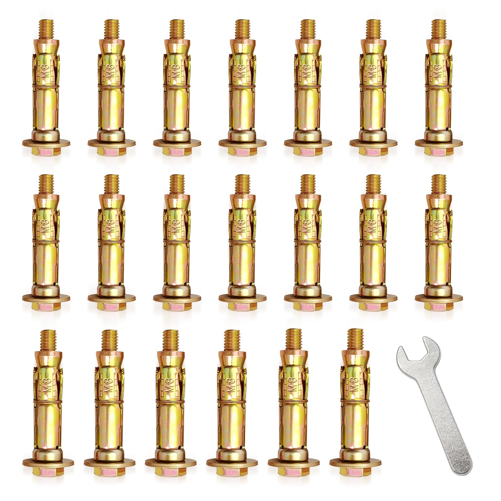 20 Pcs Heavy Duty Anchor Bolts, M8×60mm Expansion Bolts Concrete Anchor Bolt for Brick Wall Fixings Plugs Masonry Concrete Screws Expansion Screws