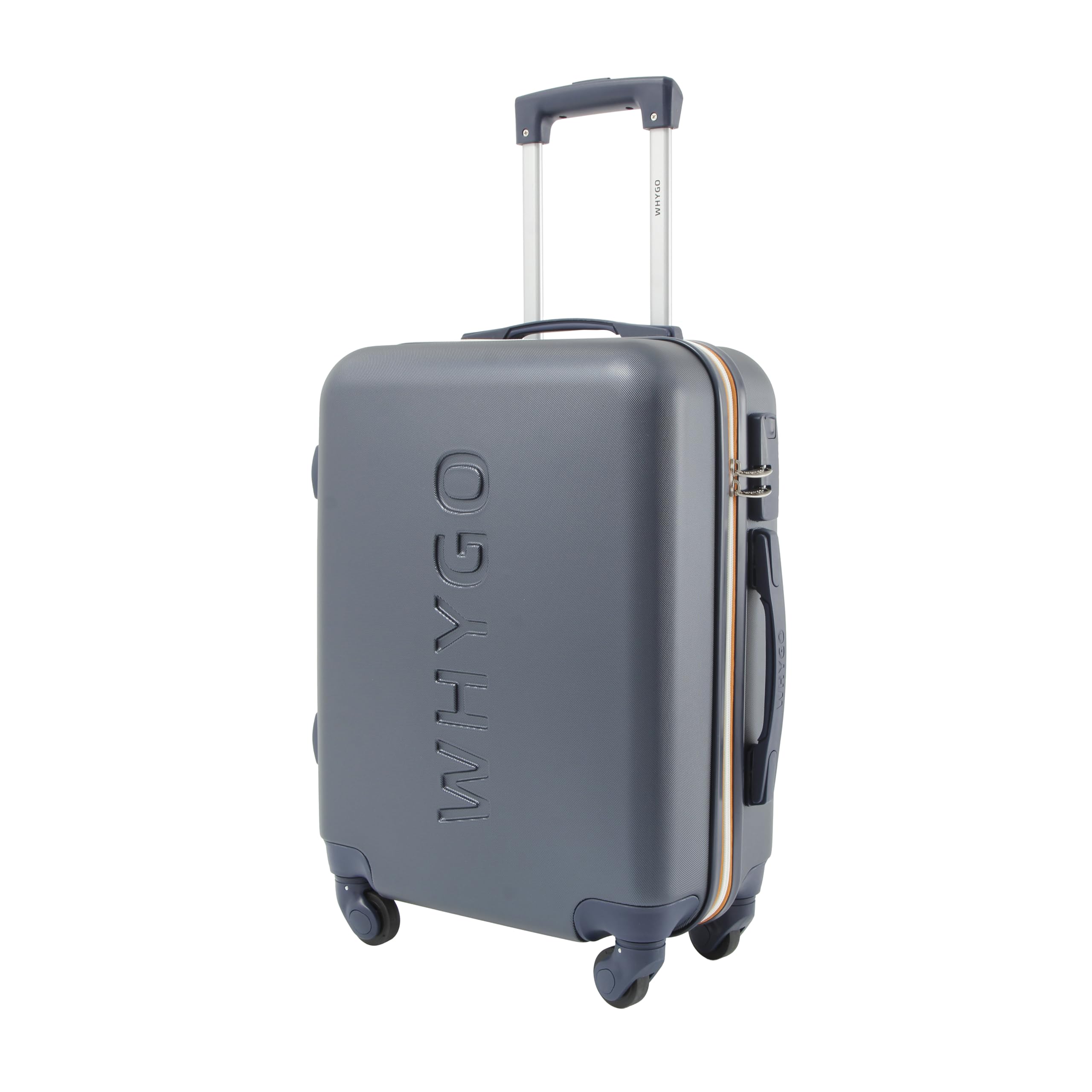 WHYGO - Trolley Bagaglio a Mano 55x40x20 con Ruote 360º - Rigido, Antiurto e Antigraffio - Capienza 44 Litri, Compatibile con Ryanair ed EasyJet - NAVY