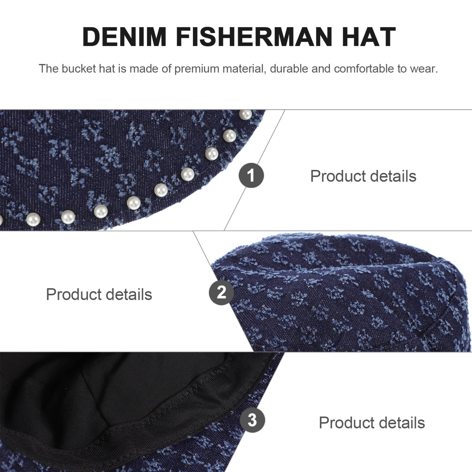 SOIMISS Chapeau de pêcheur Casquettes de Soleil pour Femmes Chapeaux Dames Bonnet Casquette Femme Bucket Hat Casquette Jean Casquettes décontractées pour Femmes bob en Jean Blue