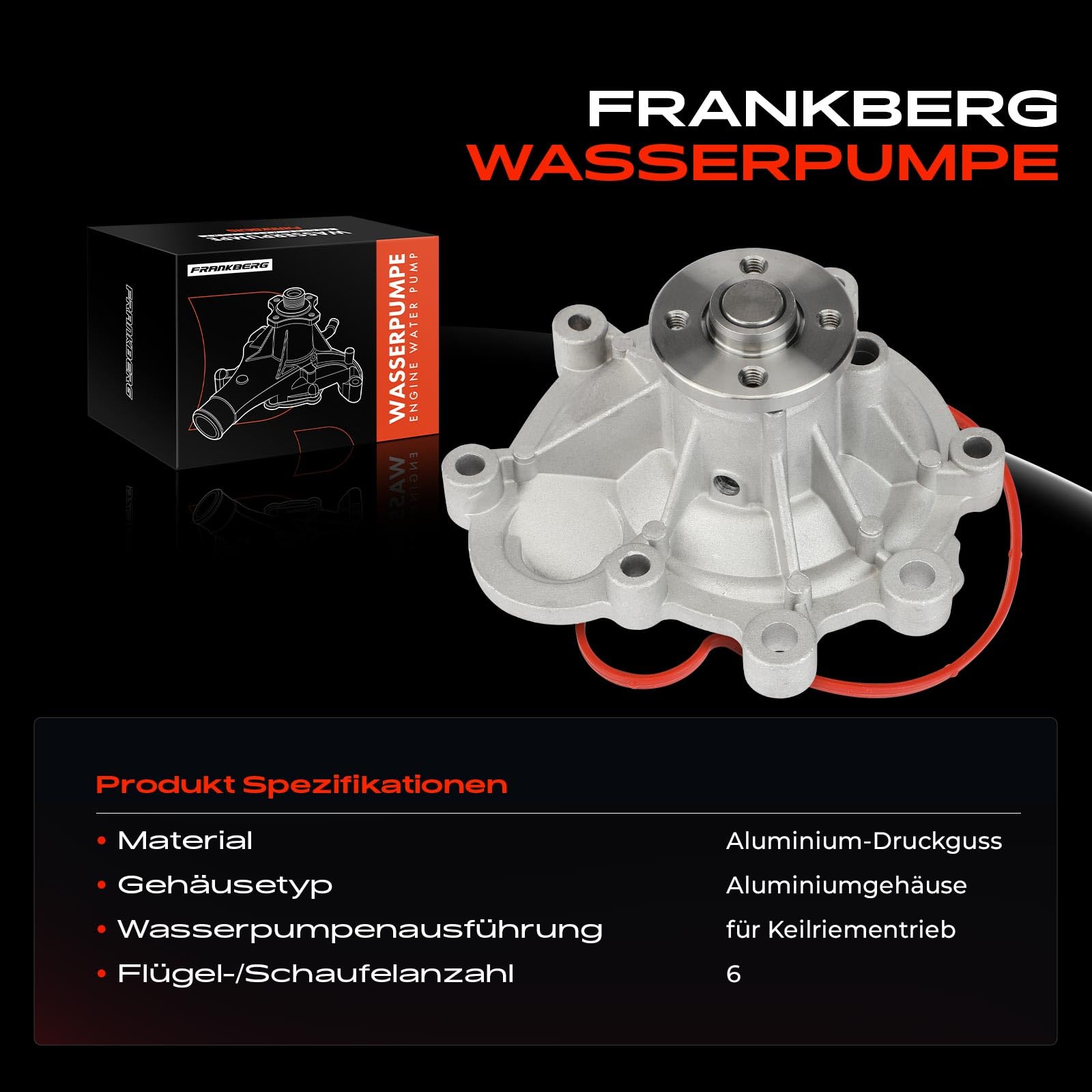 Frankberg Wasserpumpe Wasserumwälzpumpe Kompatibel mit C-Klasse W203 W204 C204 CL203 S203 S204 1.6L 1.8L 2002-2014 E-Klasse W211 W212 A207 C207 S211 S212 1.8L 2.0L 2002-2016 Replace #2712001001