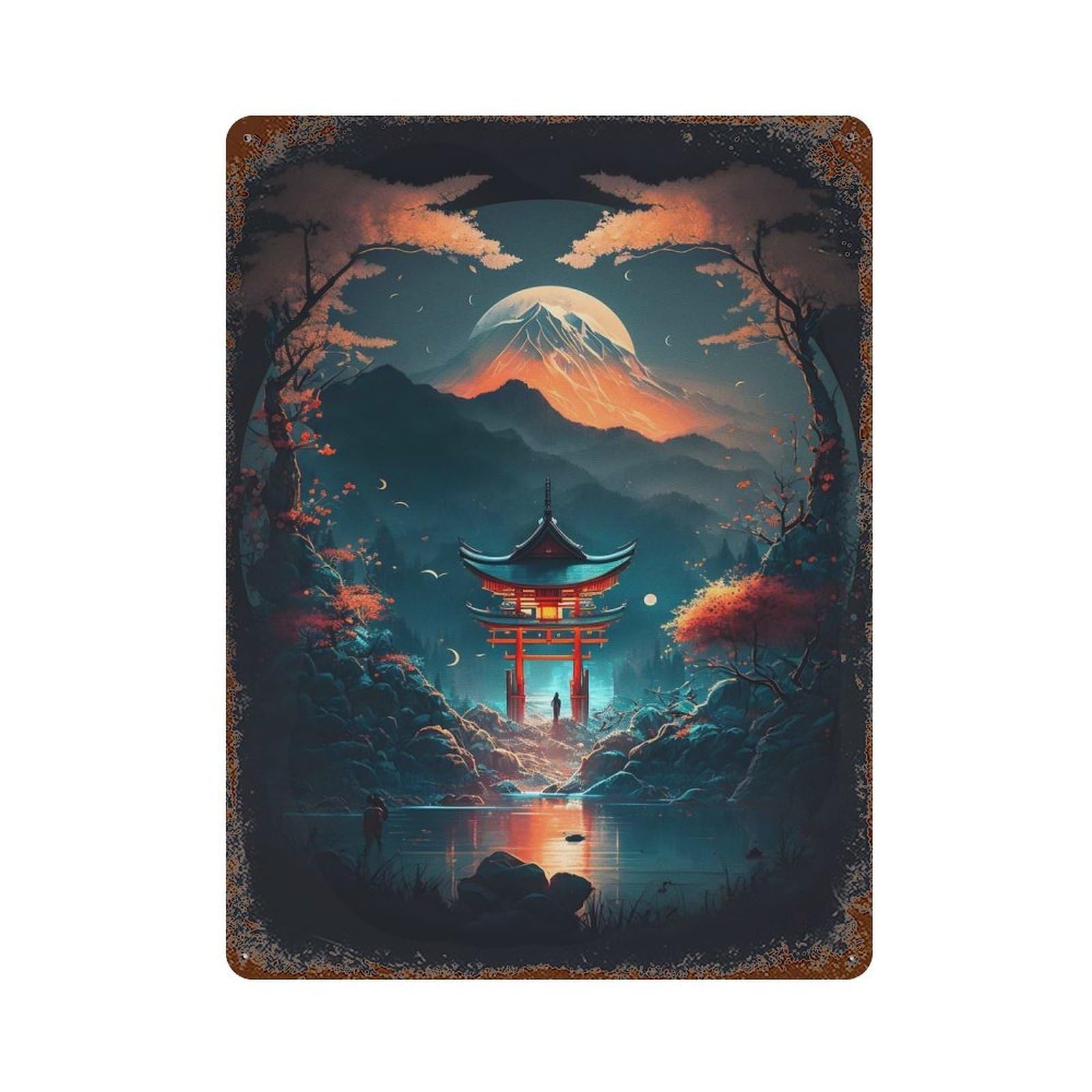 Misteri Night Distressed Metal Wall Sign 15.7"x11.8", Ideal for Cafe, Home Bar And Lounge Decor