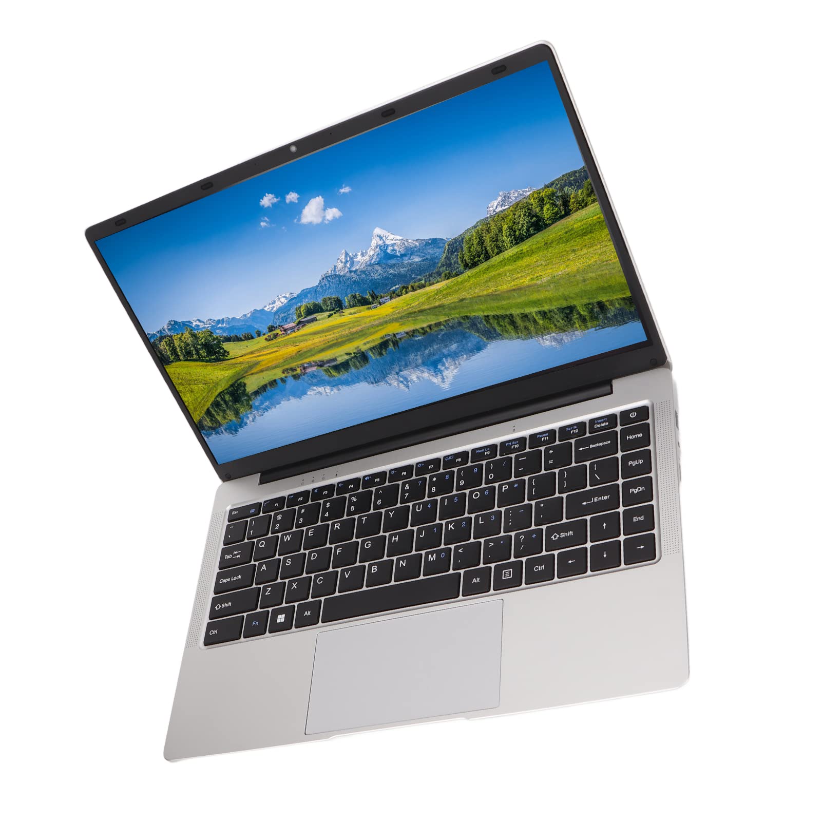 PC Laptop Full HD, Laptop 14.1in, LPDDR4 6GB M.2 128GB Schermo FHD Argento per Computer Portatile Celeron J4105 Connessione WiFi Dual Band 5G Adatto per Casa, Viaggi, Ufficio e