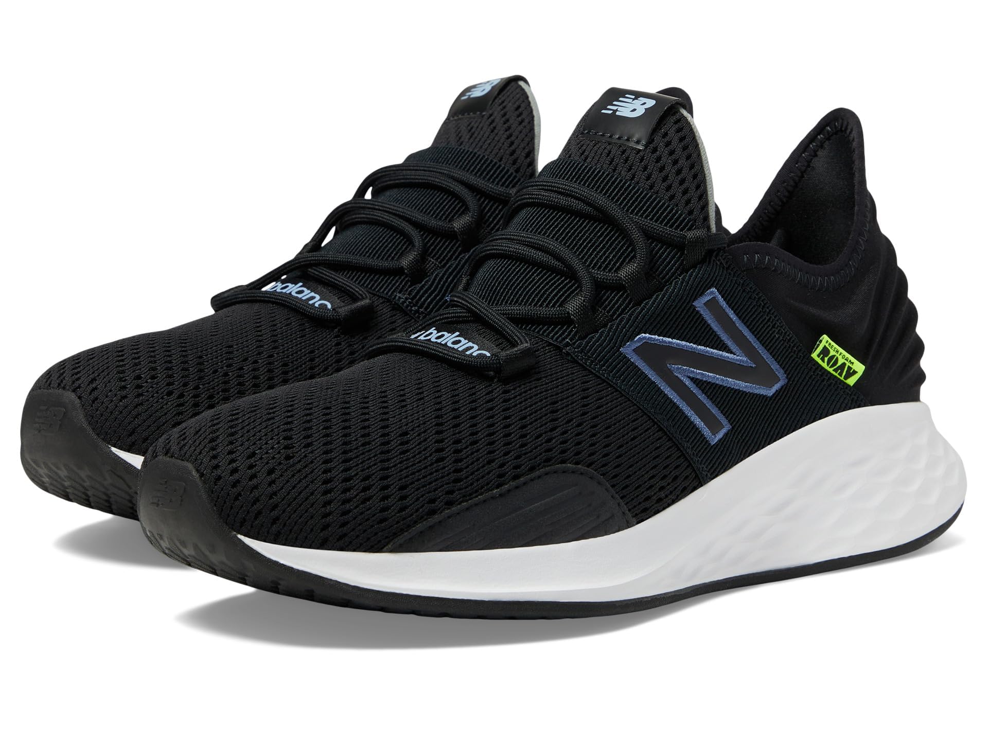 New Balance Men's Fresh Foam Roav V1 Running Shoe, Black/White, 11.5