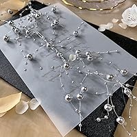 Vista 7 de TeaSu Cadena de perlas de 12 piezas para centro de mesa de boda, relleno de jarrón y decoración para velas flotantes - plata