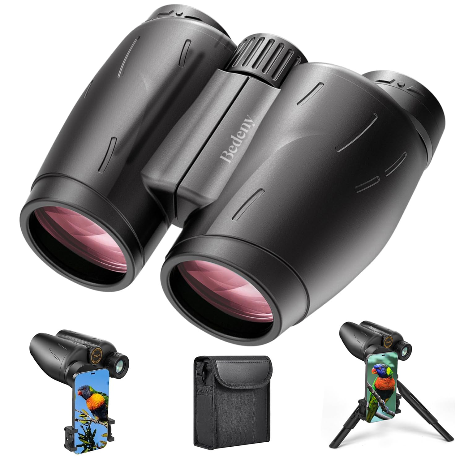 25x30 High Powered Binoculars for Adults,Compact/Waterproof Binoculars with Universal Phone Adapter, Tripod and Tripod Adapter, Large View Binoculars