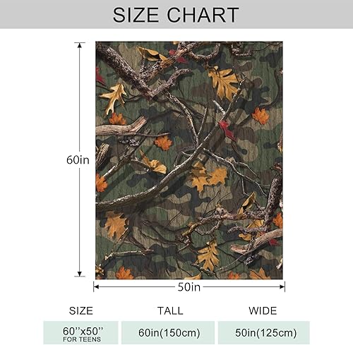 Miniatura 4 de Manta clásica de camuflaje forestal para sofá, manta de forro polar de felpa súper suave y cómoda, manta decorativa de franela de vellón para todas
