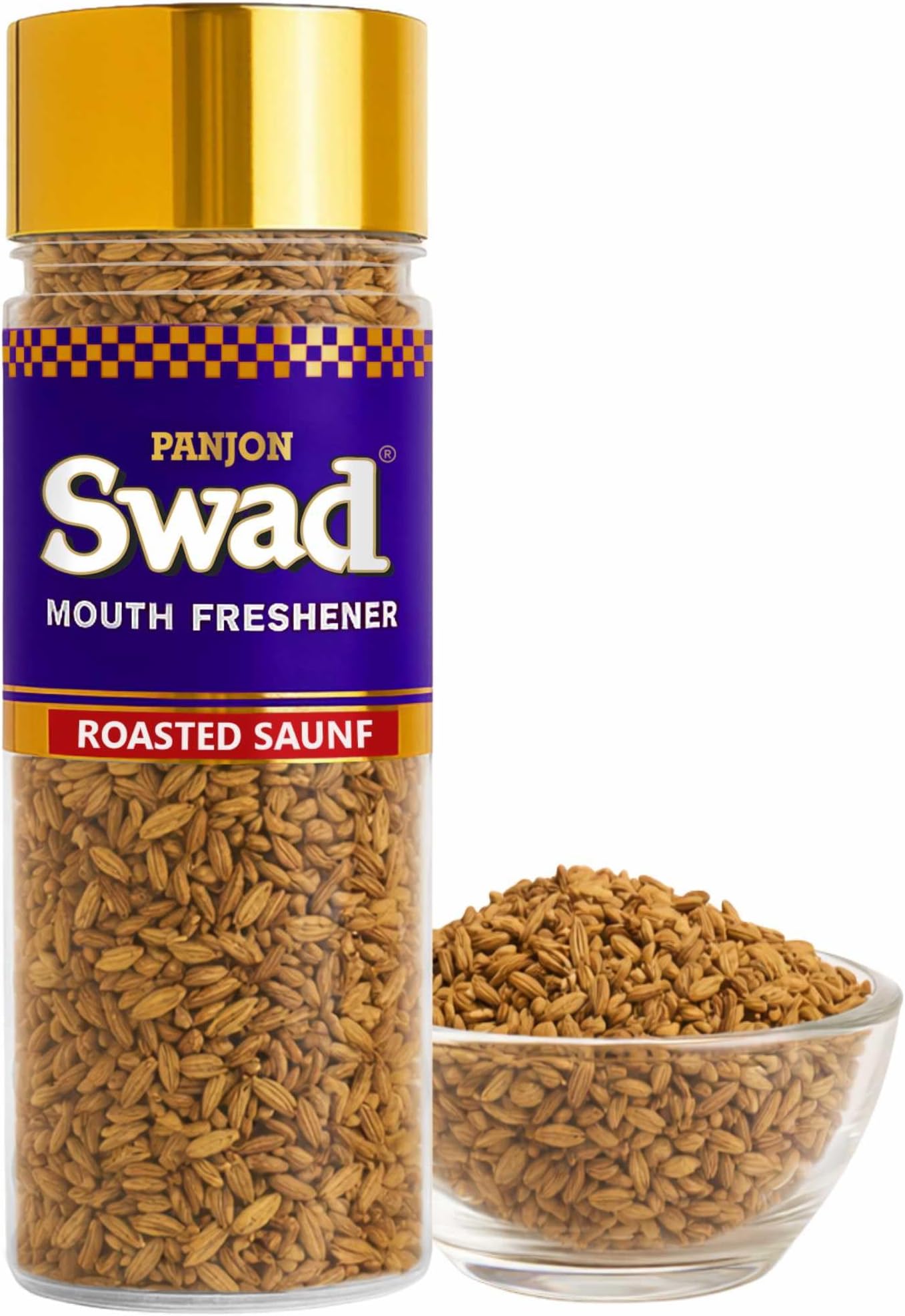 Panjon Swad Roasted Saunf Mukhwas Mouth Freshener 1 Bottle, 100g