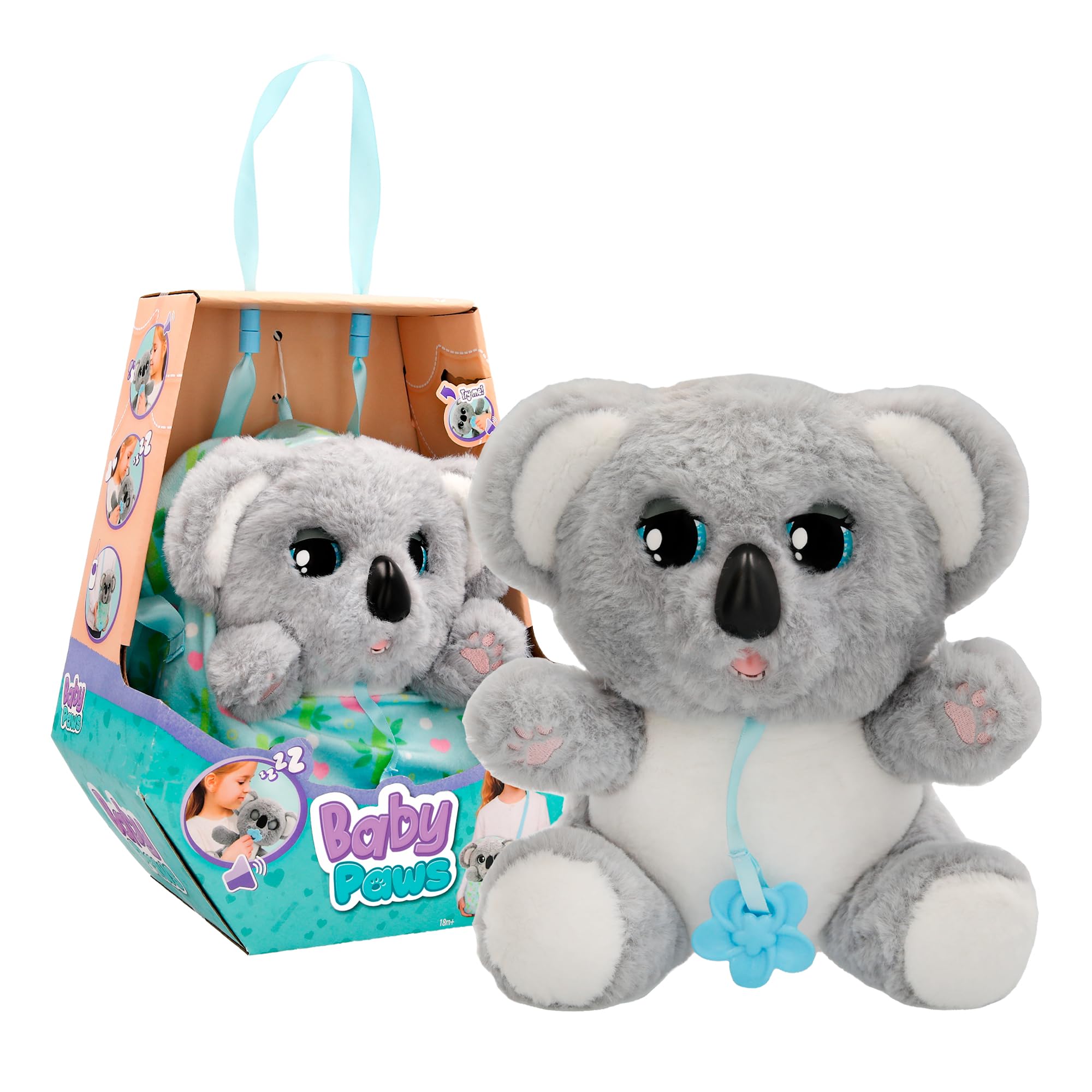 Baby Paws Koala Peluche Interactive avec Sons et Sachet + 3 Ans