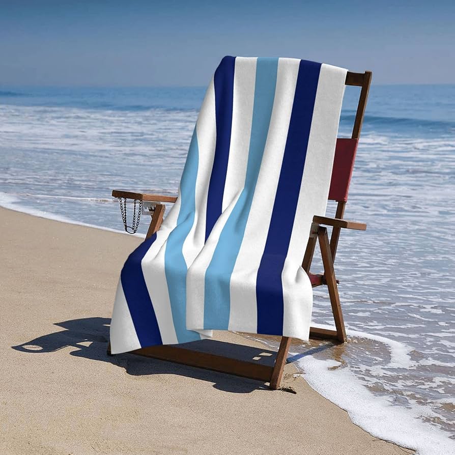 Amazon.com: Unoopler Blue Stripe Beach Towel Quick Dry, Polyester