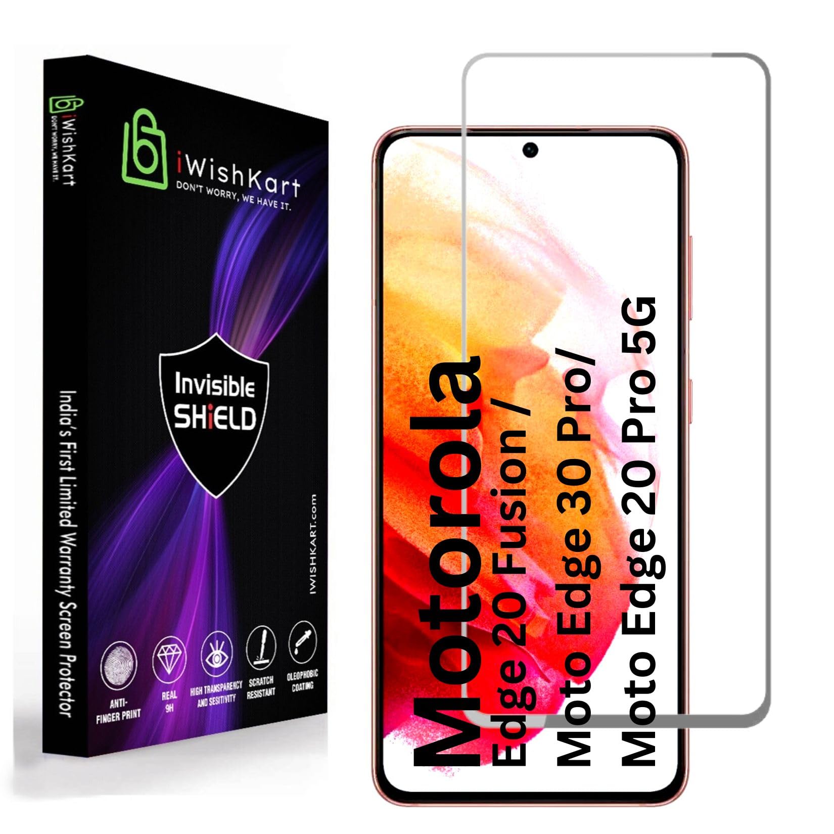 iWishKart Motorola Edge 20 Pro / 20 fusion / 30 pro 5G Tempered Glass screen guard protector [With Warranty] Full Edge to Edge 9H with Easy Installation kit (B0B13XGMQX) Amazon Price History, Amazon Price Tracker