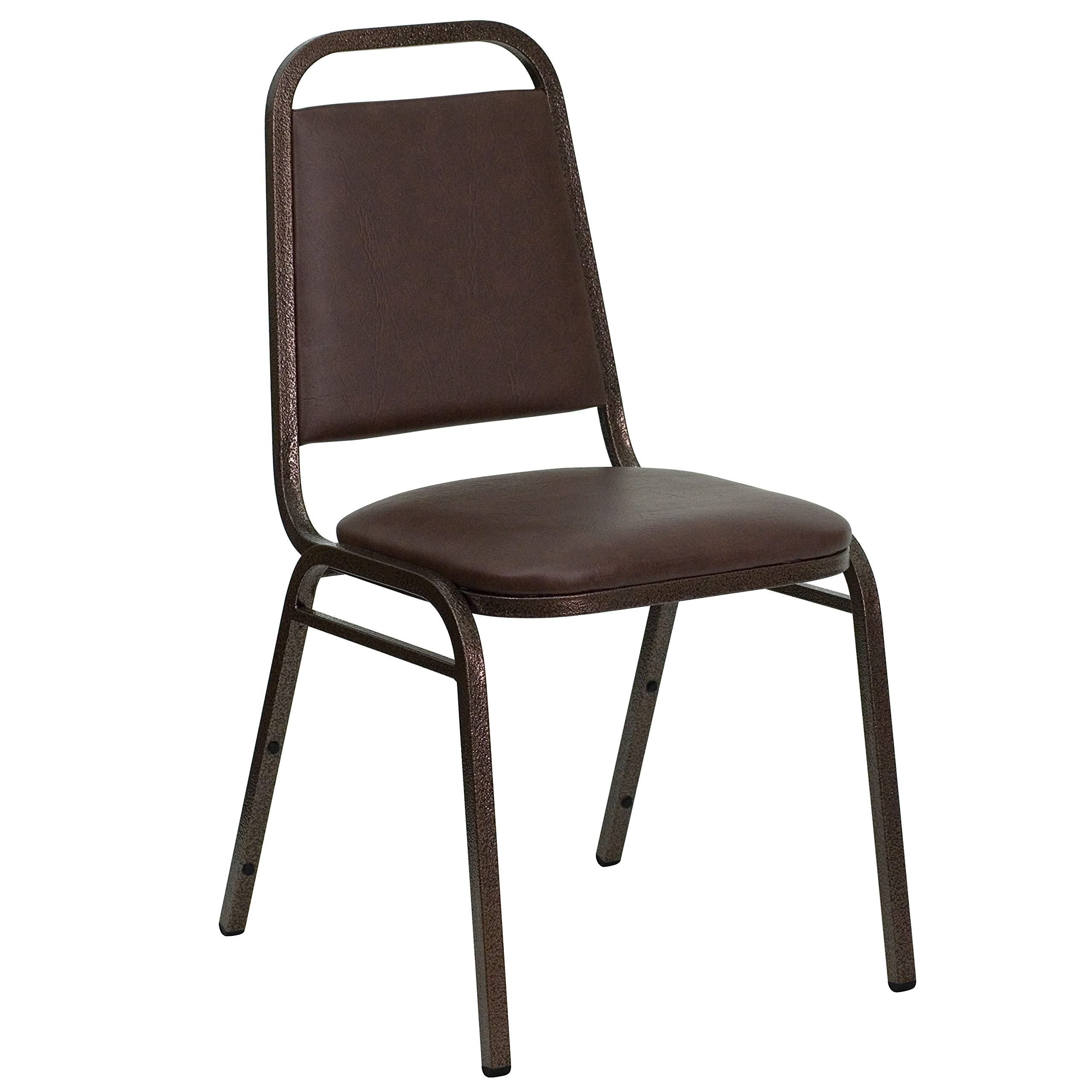 Flash Furniture Hercules Trapezoidal Back Stackable Banquet Chair, Brown
