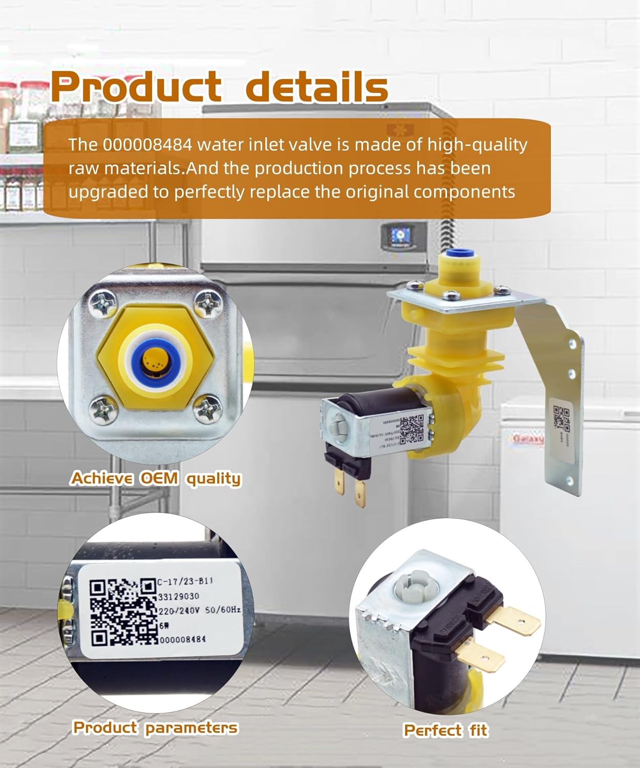 2025 New 000008484 33129030 000009122 IH9122 OEM Water Inlet Valve Fits For Manitowoc Ice Machines,220/240V 50/60Hz 6W-2 year warranty
