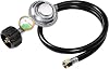 3 Feet Propane Regulator Hose with Propane Tank Gauge Universal Grill Regulator Replacement Parts, QCC1 Hose and Regulator for Most LP Gas Grill, Heater and Fire Pit Table, 3/8 Female Flare Nut