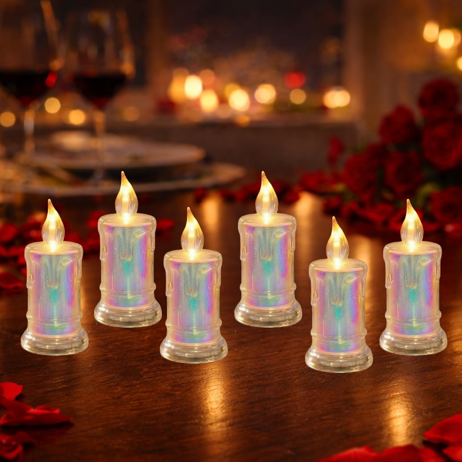 LED Flameless Candle Lights – Pack of 6 Warm Yellow Battery Operated Flickering Pillar Candles for Diwali, Christmas, New Year, Weddings & Home Decoration-image-46