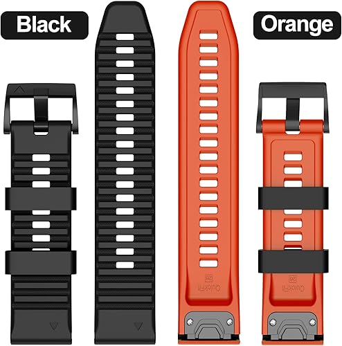 Miniatura 5 de Compatible con Garmin Fenix 6X6X Pro Band Easy Fit 1.024 in de ancho, bandas de reloj de silicona suave de repuesto para Fenix 6X6X Pro Fenix 5X5X