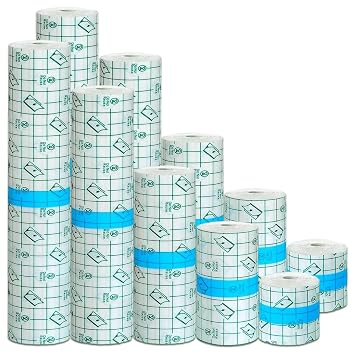 Second Skin Tattoo Cover Up Patch - YONGDA 10 Rolls 2 Yard Waterproof Tattoo Aftercare Bandage, Transparent & Breathable for Healing Skin Recovery, 2in 4in 6in 8in 10in Wide