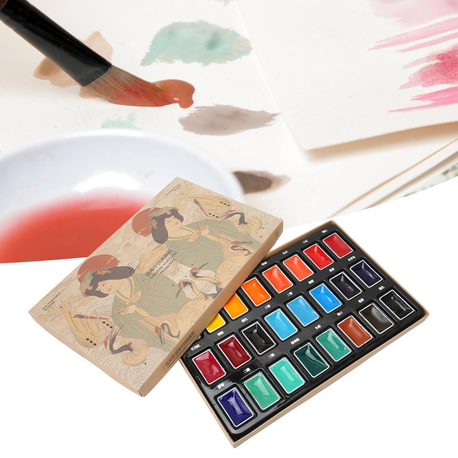 Amazon | カードを着色するための中国絵画顔料 24 色中国絵画顔料