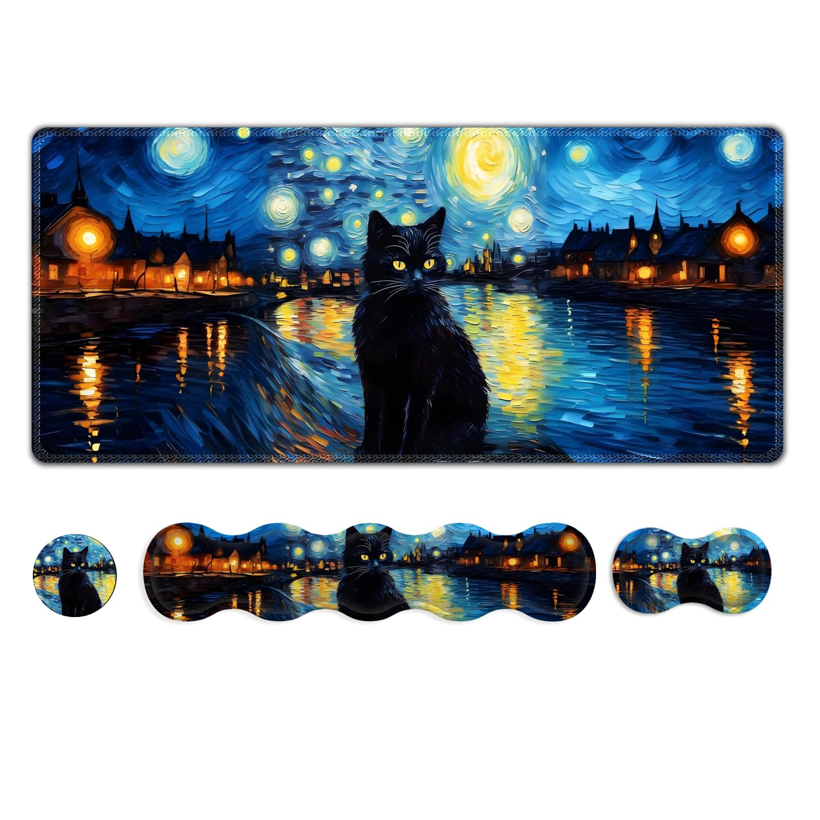 NXZGO Desk Mat Gaming Mouse Pad, Cute Desk Matt Keyboard Wrist Rest for Desktop, Anti-Slip Mousepad Stitched Edges, XXL Large Mouse Pad with Wrist