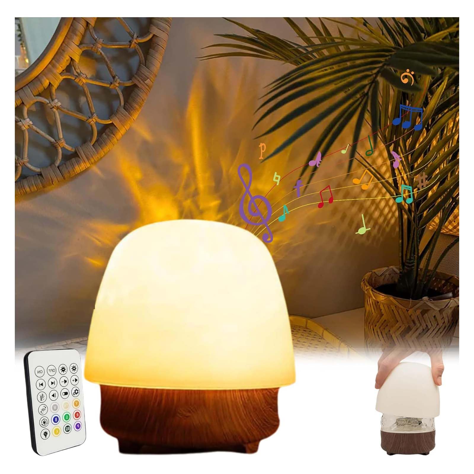 Niblido Lamp-Night Light & Bluetooth Noise MachineGift (Walnut, 1PC)