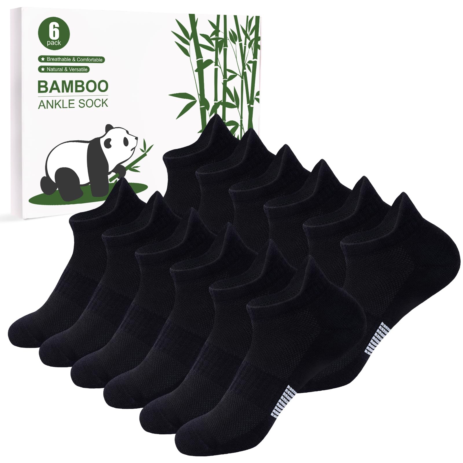 inWarm 6 paia di calzini da ginnastica in bambù,traspiranti,running e sportivi per donna, corti e confortevoli, con elegante confezione regalo per donne e ragazze