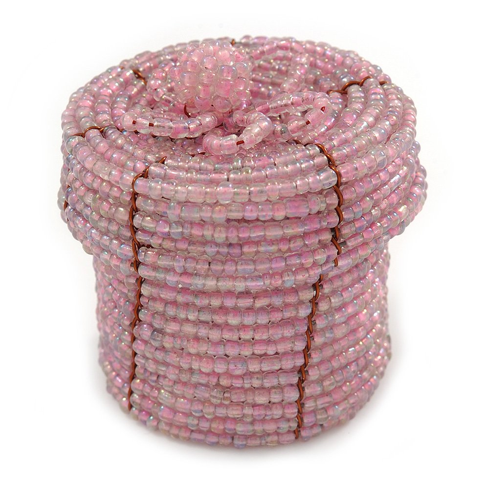 Avalaya Ring/Pendant/Earrings Light Pink Glass Bead Handmade Box