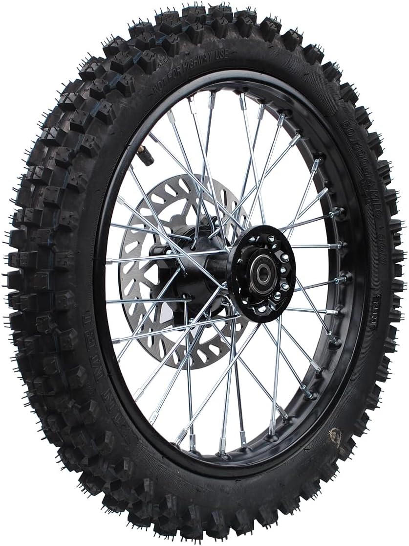 12-15mm Bearing Front 60/100-14 2.75-14 Rim tube tire Disc Brake Wheel Rim With for Pit Dirt Bike 190MM brake disc