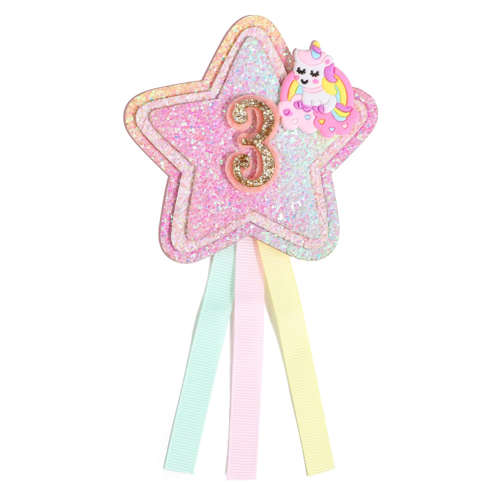 3rd Birthday Badge for Girls, 3 Birthday Rosette Third Birthday Decoration