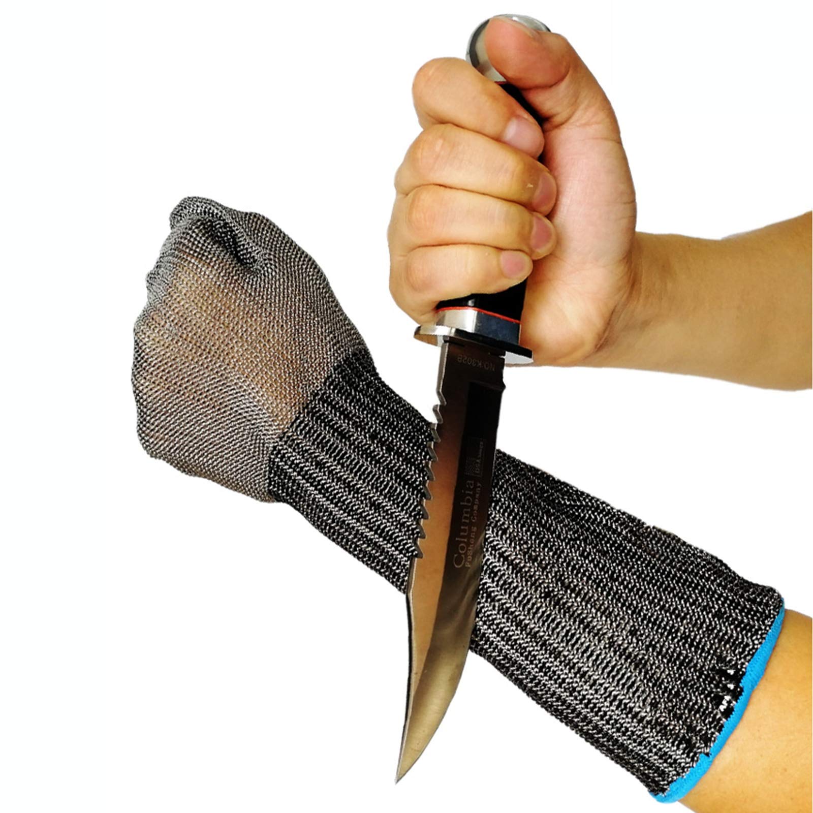 WXYZ Guantes Resistentes al Corte de Metal de Acero Inoxidable, protección de Nivel 5 y Guantes de Trabajo de Seguridad extendidos, for Cocina/jardín/asesinatos de Pescado/Vid
