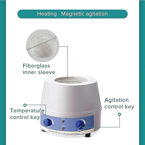 Miniatura 3 de Manto de calefacción con agitador magnético de laboratorio, 100500100067.6 fl oz mezclador agitador magnético para calentar y agitar, 100-2400 W de