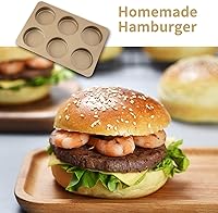 Vista 4 de Paquete de 2 moldes para pan de hamburguesas, antiadherentes para pan de hamburguesas, molde para pasteles de 4 pulgadas, mini bandeja redonda