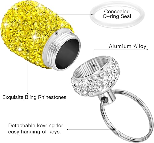 Miniatura 4 de Soleebee Pastillero portátil con llavero brillante, organizador de píldoras de viaje pequeño, contenedor de píldoras impermeable al aire libre,