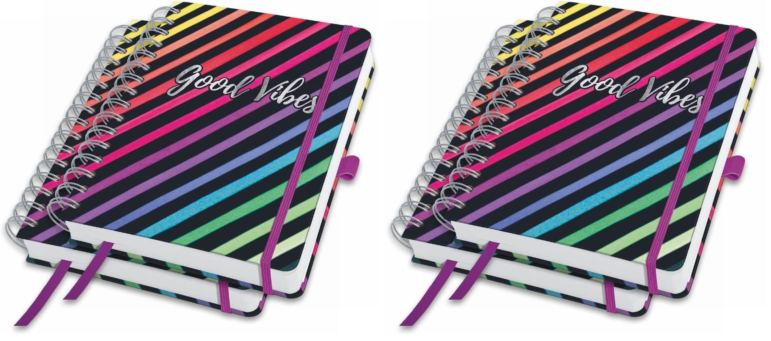 SIGEL JN651/2 Spiralblock A5 dotted, Notizblock Bullet Journal Jolie, dickes 120g Papier, 240 Seiten, mit Leseband, Stiftschlaufe, Gummiband, vegan, aus nachhaltigem Papier hergestellt (Packung mit 2)
