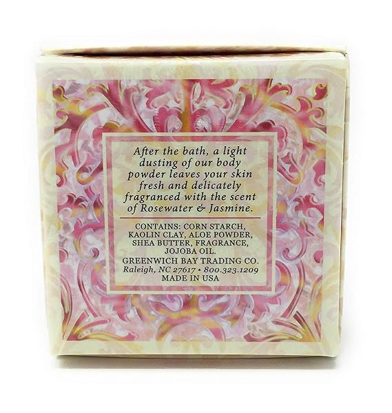 Greenwich Bay Trading Co. Dusting Powder, 4 Ounce, Rosewater & Jasmine - 2 PACK