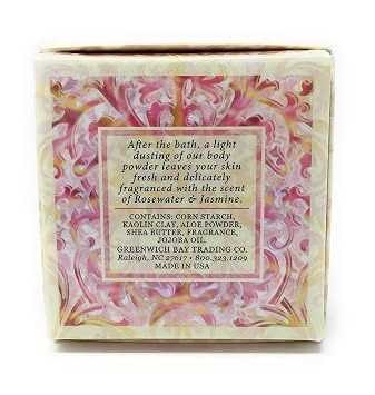 Greenwich Bay Trading Co. Dusting Powder, 4 Ounce, Rosewater & Jasmine - 2 PACK