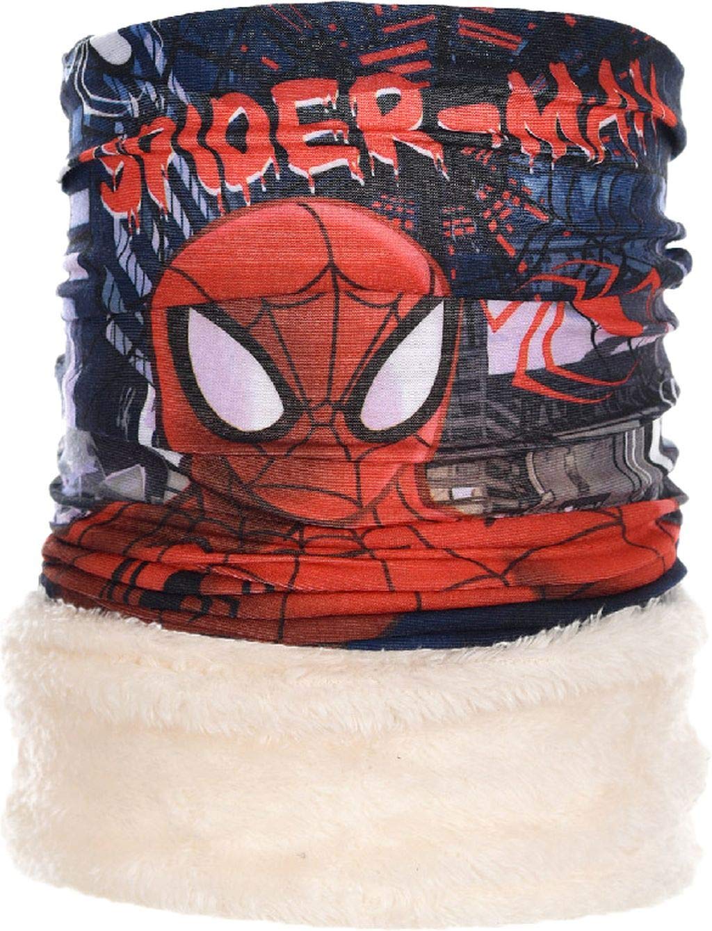 Marvel White Avengers Spiderman Snood With Coral Fleece Spidy Cream,