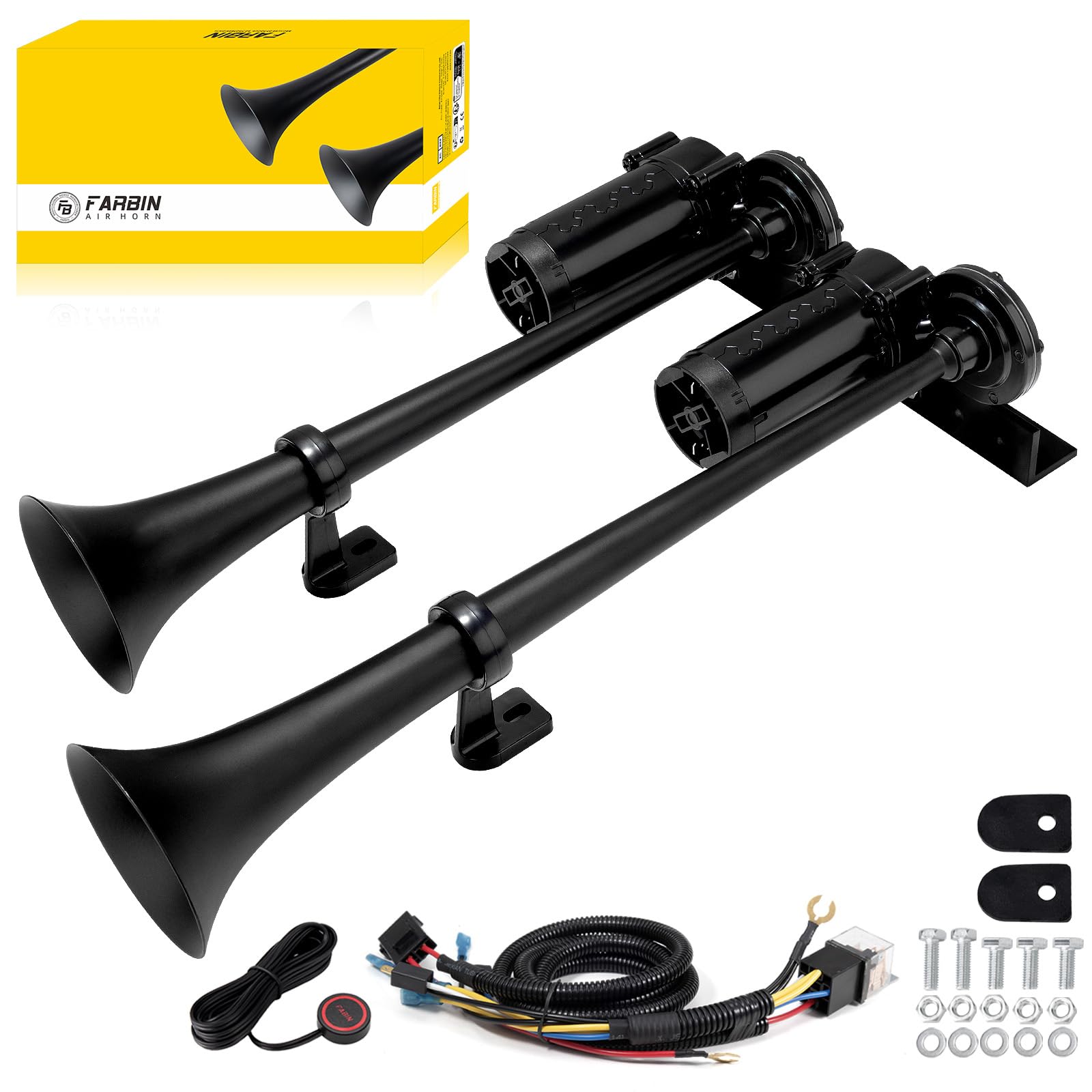FARBIN Dual Trumpet Air Horn with 2 Compressors