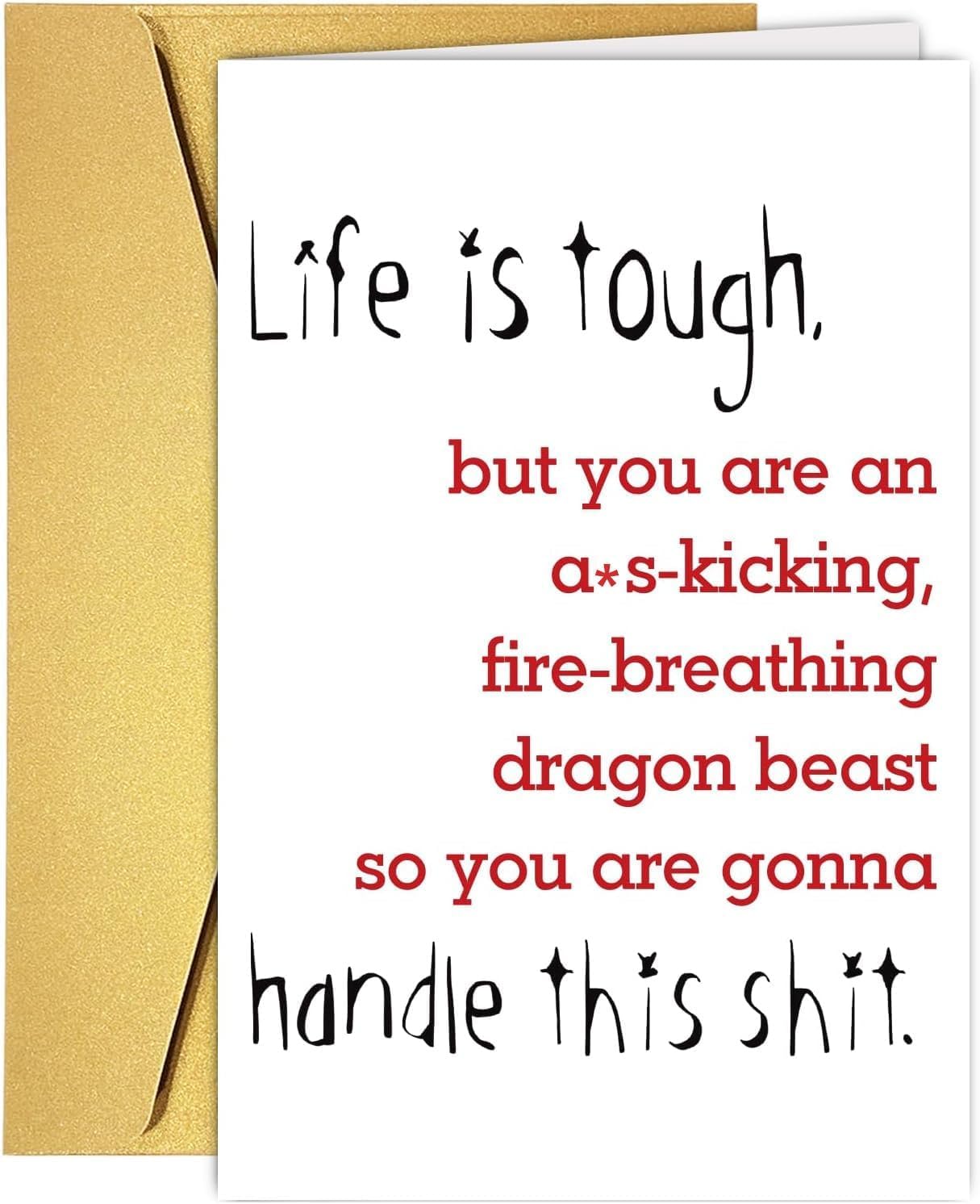 Funny Get Well Soon Cards for Him Her, Humorous Encouragement Support Gift for Friend, Thinking of You Card, Speedy Surgery Recovery Gift - Life is tough