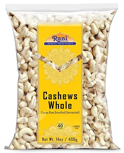 Rani Anacardos crudos enteros sin cocer sin sal 14 oz 400 g Todo natural sin conservantes vegano sin OMG Apto para gluten