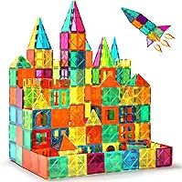 Blocos de Construção Magnéticos de 64 Peças para Crianças, Brinquedos Magnéticos Coloridos, Brinquedos Educacionais para Meninos e Meninas com Mais de 3 Anos de Idade