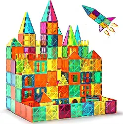 Blocos de Construção Magnéticos de 64 Peças para Crianças, Brinquedos Magnéticos Coloridos, Brinquedos Educacionais para Meninos e Meninas com Mais de 3 Anos de Idade