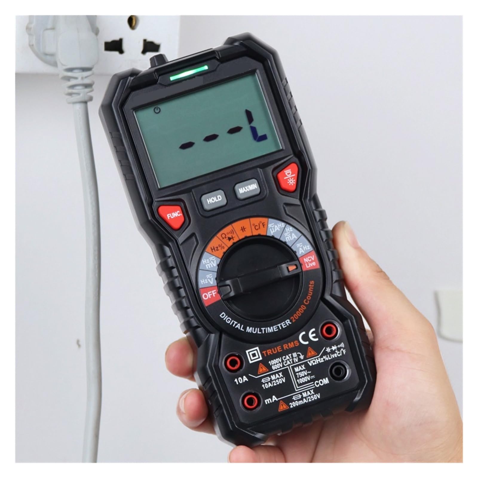 Multimetr Cyfrowy 20000 Zlicza True NCV Multimetry Tester Próbnik Elektroniczny Voltimetro Miernik Pojemności Szybko Dokładnie Łatwy Odczyt(118A)