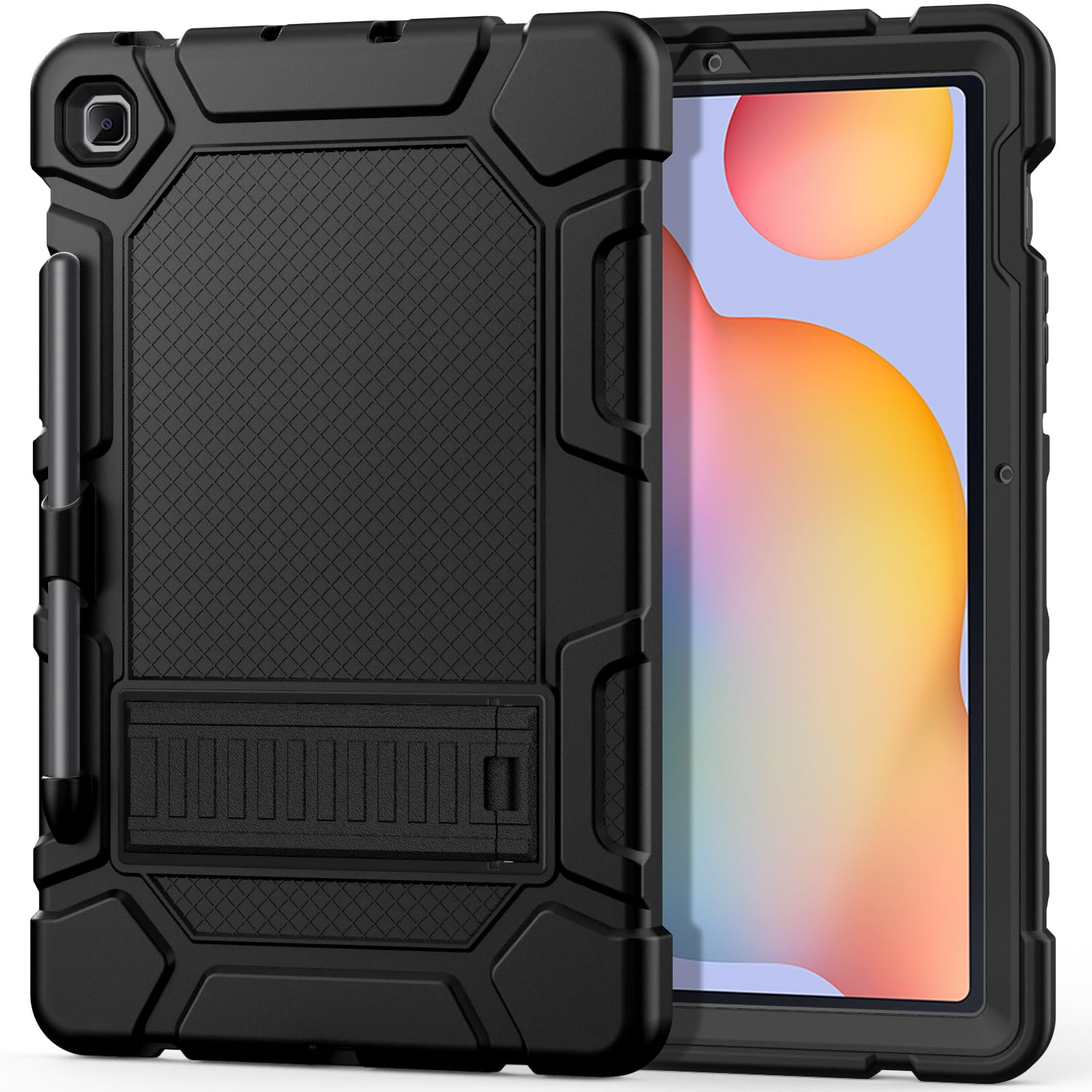 Cantis Case for Samsung Galaxy Tab S6 Lite 10.4 Inch 2024/2022/2020 with S Pen Holder, Heavy Duty Shockproof Rugged Protective for Samsung S6 Lite Case 10.4'', Black