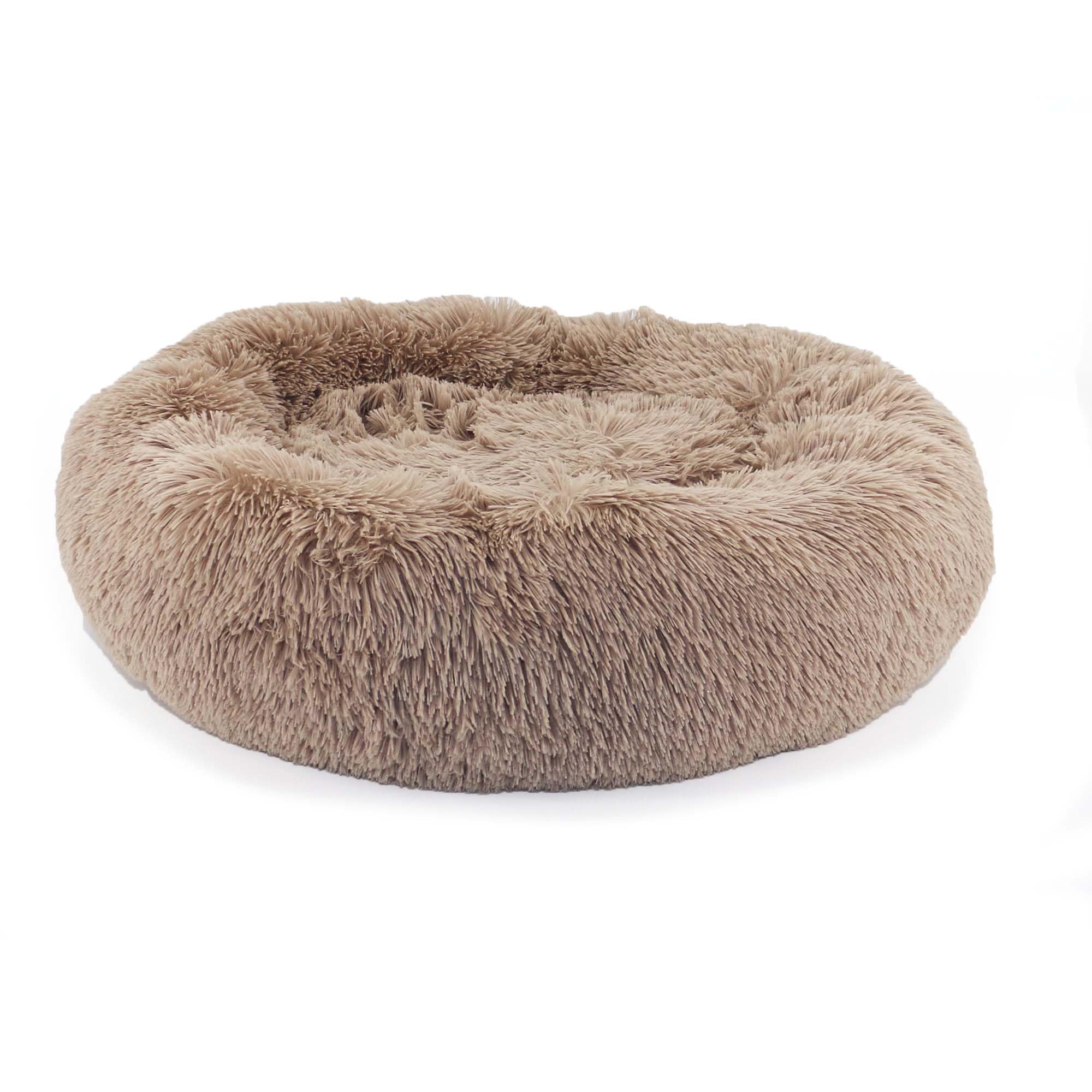 Ancol Super Plush Donut Dog Bed in Oatmeal - Comfortable Indoors Snuggle Pad with Raised Rim - Cosy Puppy Mat Sleeping Place - 70cm