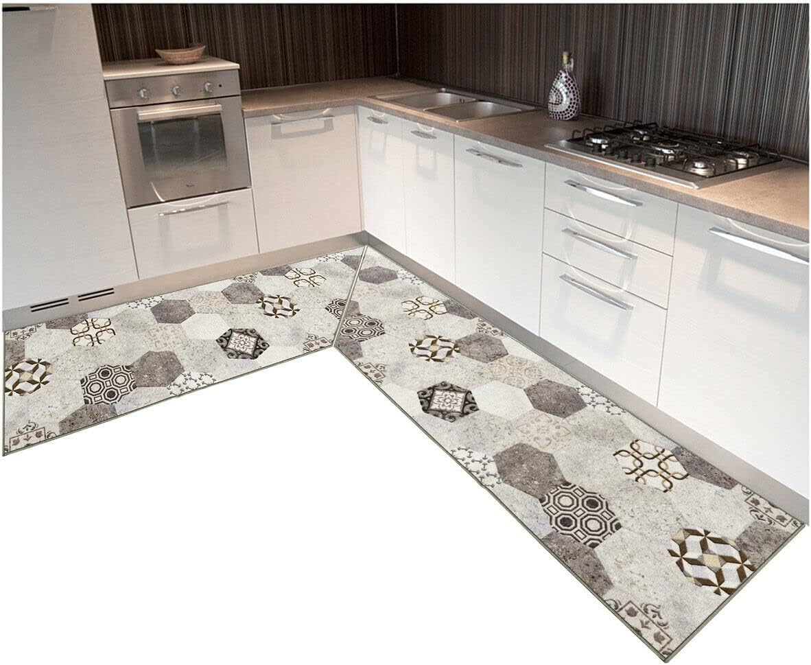 Tappeto Cucina Moderno Emmevi Antiscivolo - Lavabile, Design MOD.FAKIRO, 57x190 Cm, Rosso - Foto 12