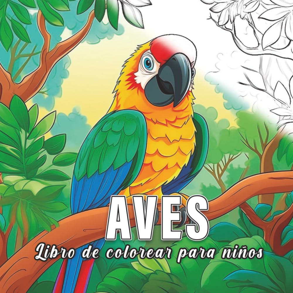 Aves: Libro de colorear para niños con 60 bocetos de aves. (Pequeña Naturaleza)