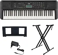 Kit Teclado Arranjador 61 Teclas PSR E283 com Fonte Bivolt e Suporte em X