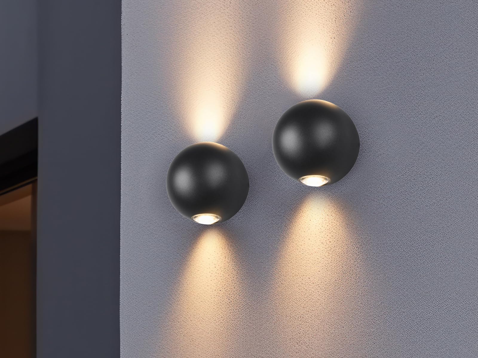 Trio Leuchten Avisio 246760232 - Lampada da parete a LED per esterni, in alluminio pressofuso, colore: Nero opaco, con 2 LED da 2 Watt