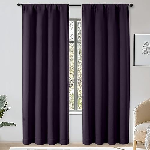 Miniatura 127 de OWENIE Sally Ever Green Cortinas Opacas para Dormitorio Sala de Estar 63 Pulgadas de Largo Juego de 2 Paneles, Aislamiento Térmico Ahorro de Energía