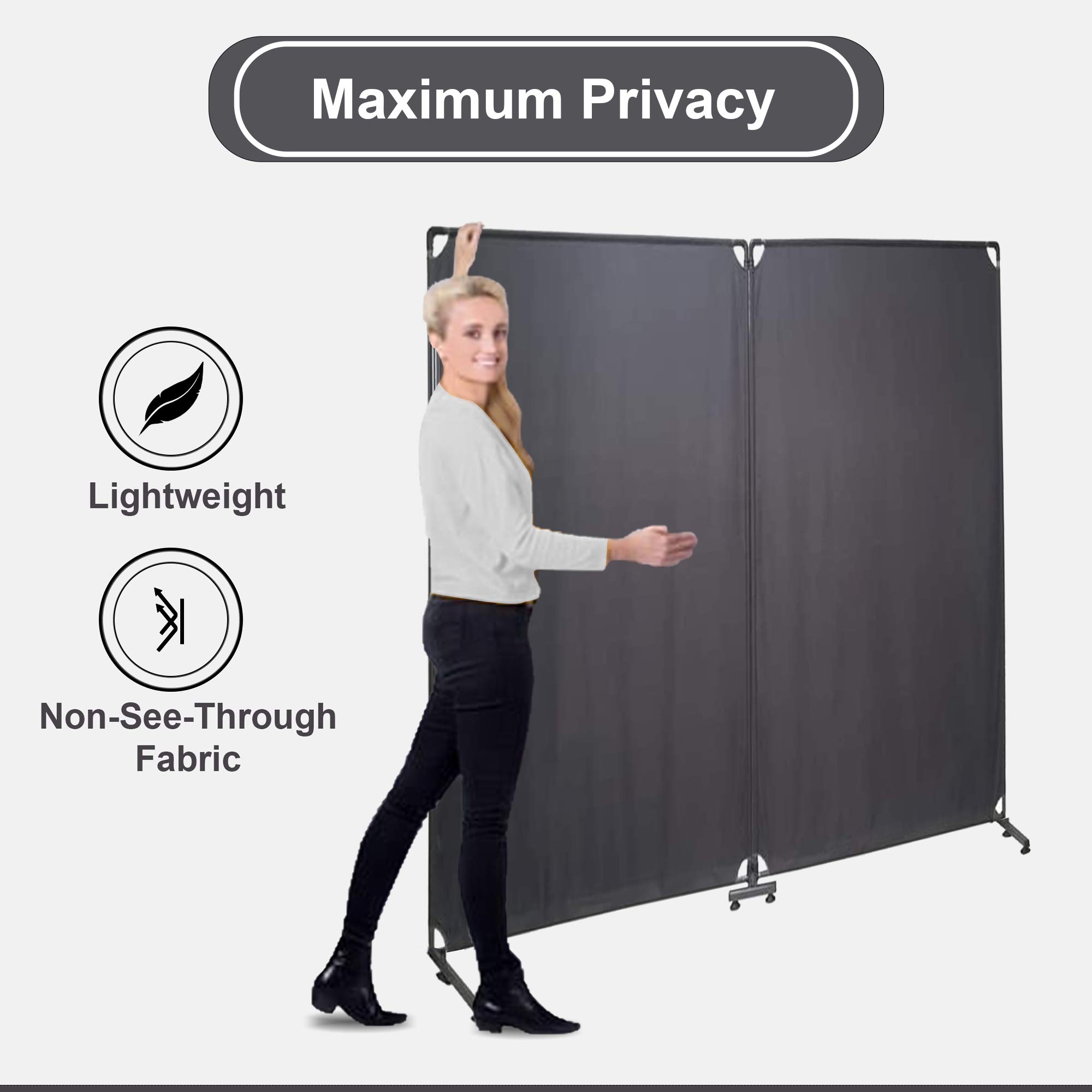 STEELAID Room Divider Office Wall Divider 100'' Gray Partition for Home