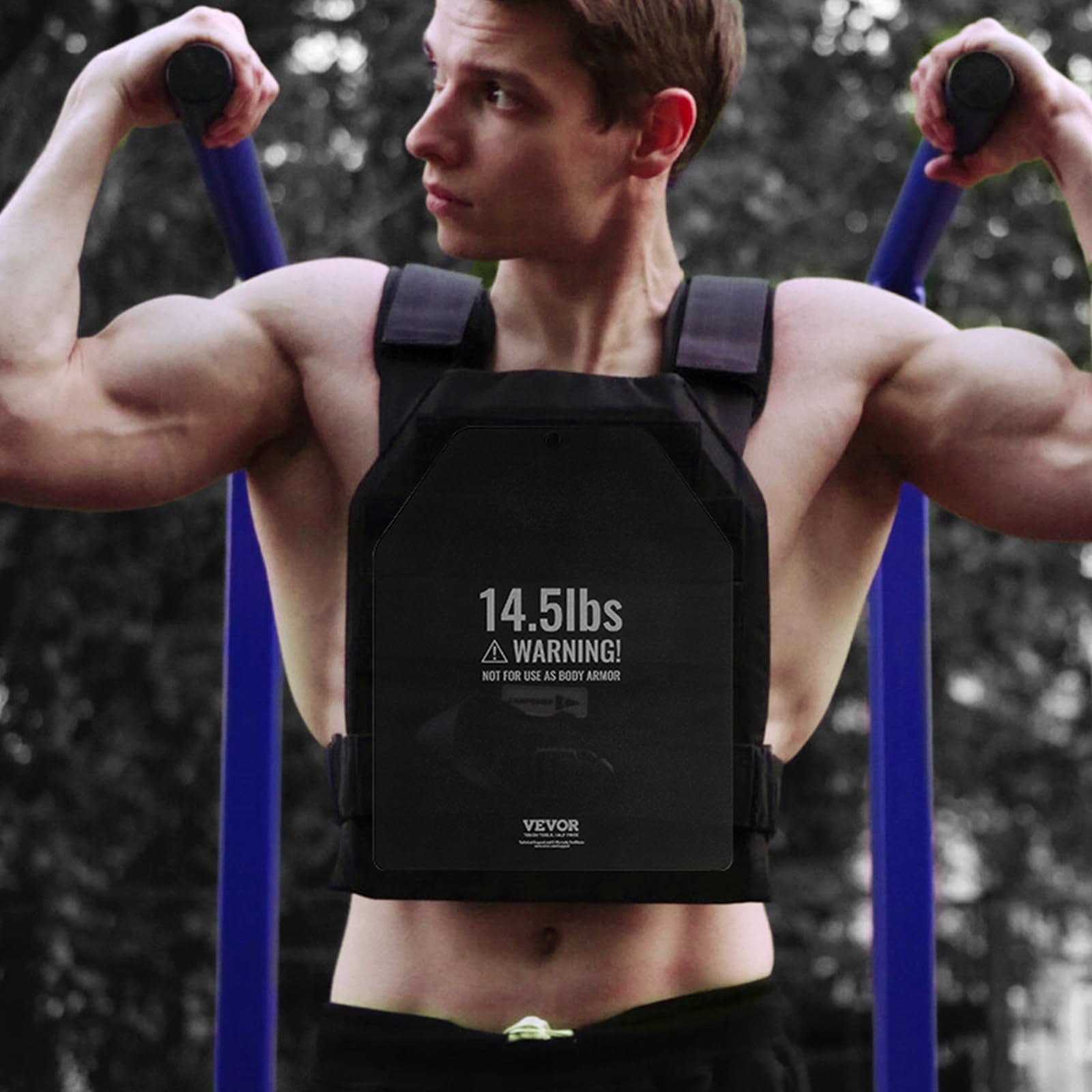 VEVOR Piastre per Giubbotti Zavorrati, Coppie 6,57 kg, Piastre Zavorrate in Acciaio Alta Qualità, Vestibilità Ergonomica Sagomata WOD, peso Aggiuntivo per Giubbotti Zavorrati, per Allenamento Forza